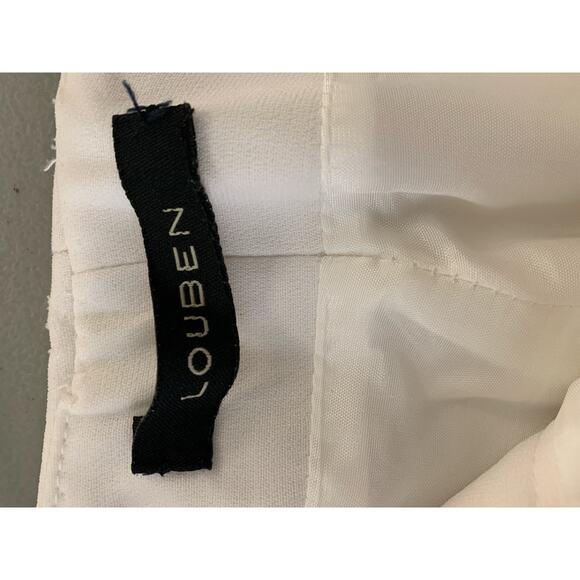 Louben White Straight Leg Dress Pants Sz 2P - Picture 3 of 4